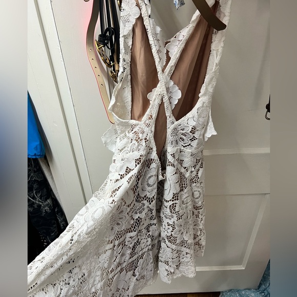 For Love & Lemons Gianna Mini Lace Apron Dress Size M - Picture 11 of 11